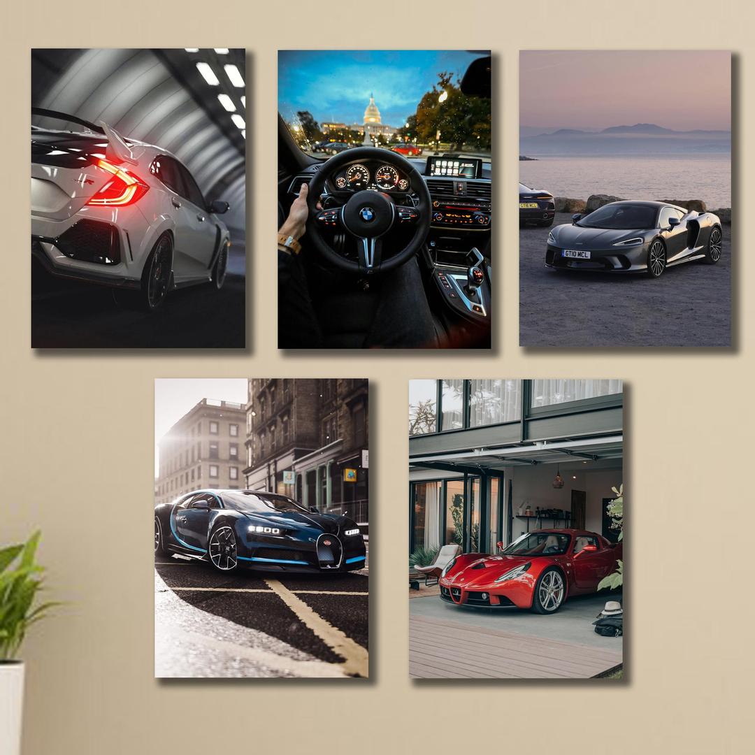 5 Pc Cars Design Wall Art & Paintings